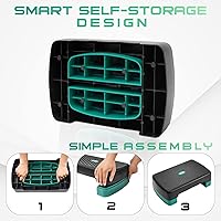 Vista 5 de Yes4All Plataforma de Step de Ejercicio Aeróbico de 18.9" con 2 Elevadores, Stepper de Entrenamiento de Altura Ajustable 3" 5.1" para Gimnasio