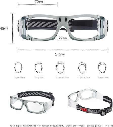 Miniatura 10 de SooGree Gafas de baloncesto anti niebla protectoras deportivas para hombre