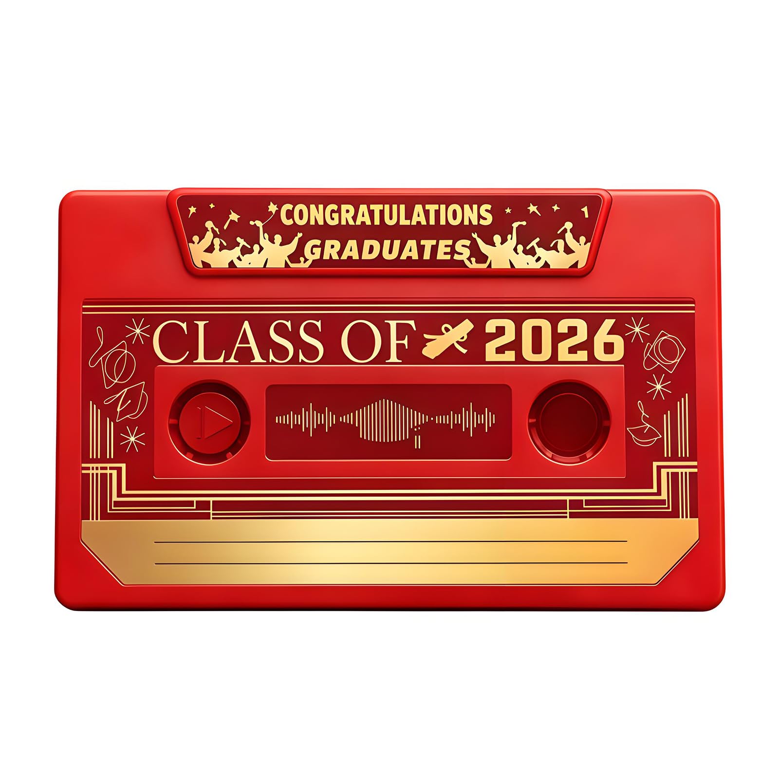 JSGHGDF Retro Tape Voice Message Card with 60 Second Tape Graduation Card for Graduation Party Memorable Gift Recordable