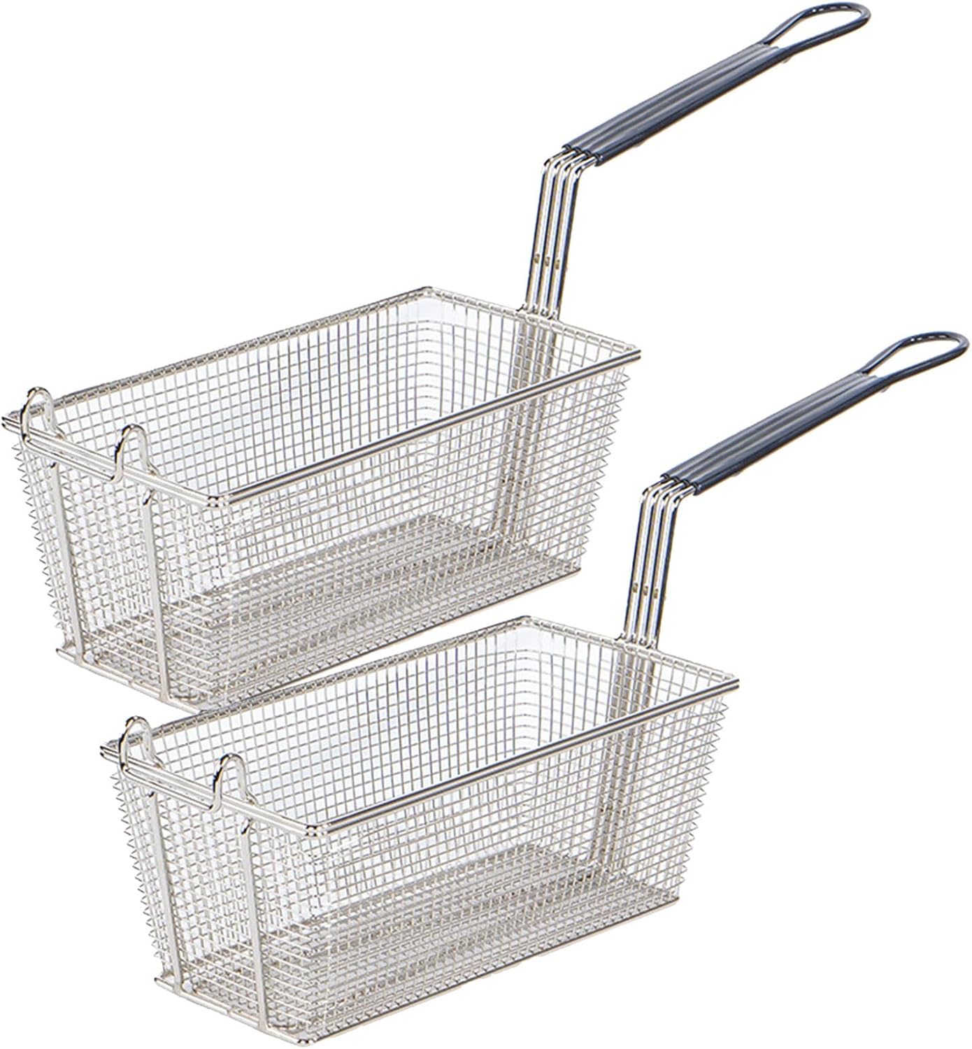 AIZYR Deep Fryer Basket Commercial Frying Basket Fries Basket with Handle Square Frying Basket for Frying Kitchen Restaurant Home,2PCS