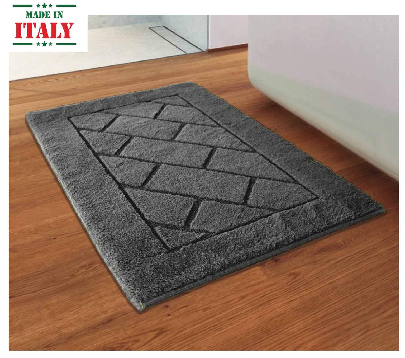 CASA TESSILE Tappeto da bagno antiscivolo MEGANEMATS - GRIGIO SCURO, 70x140 cm.
