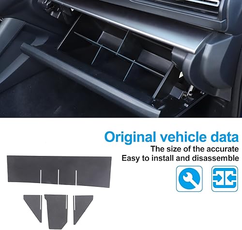 Miniatura 6 de Daeiclru Organizador de divisores de guantera compatible con Subaru Crosstrek 2024 y Subaru WRX 2022-2024, caja de inserción de ABS, bandeja