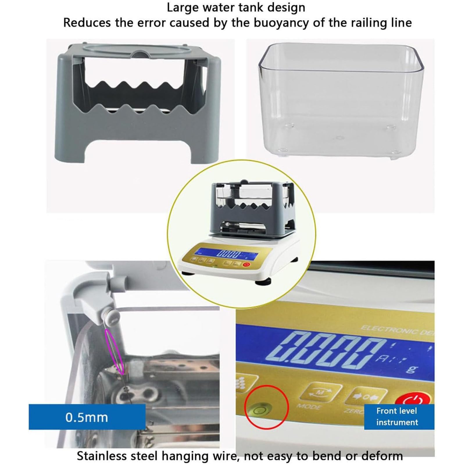 Probador Electrónico De Pureza De Oro, Comprobador Digital De Autenticidad De Metales Preciosos, Medidor De Pureza De Oro, Densímetro para Laboratorios, Joyerías Y Bancos 300K