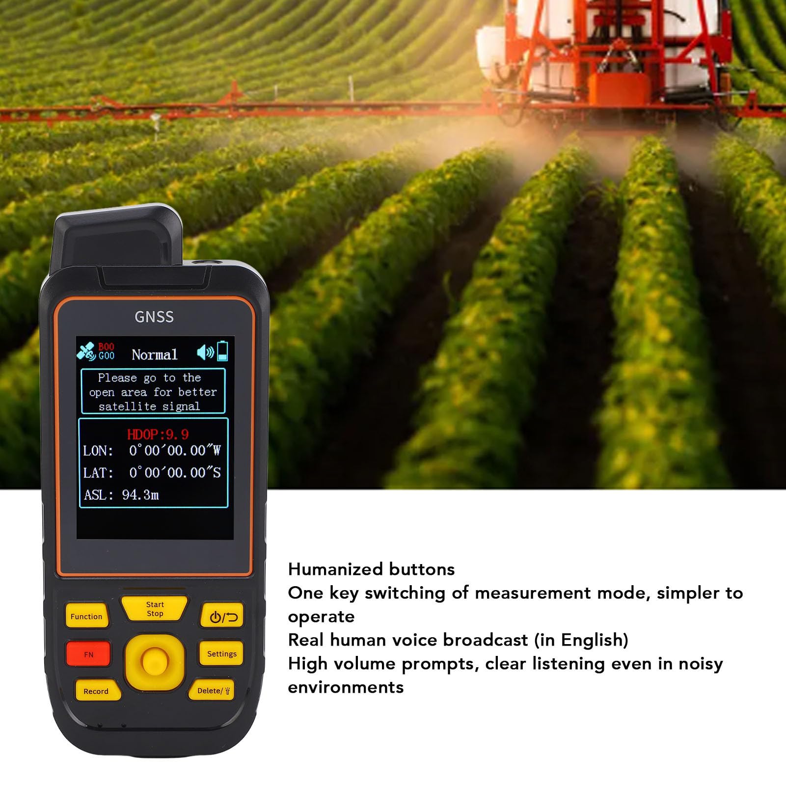 Aramox Medidor de área de Tierra Receptor de GNSS Medidor GPS GPS Medidor de Cálculo de área de Tierra para Medición de Distancia de la Pendiente Montañosa
