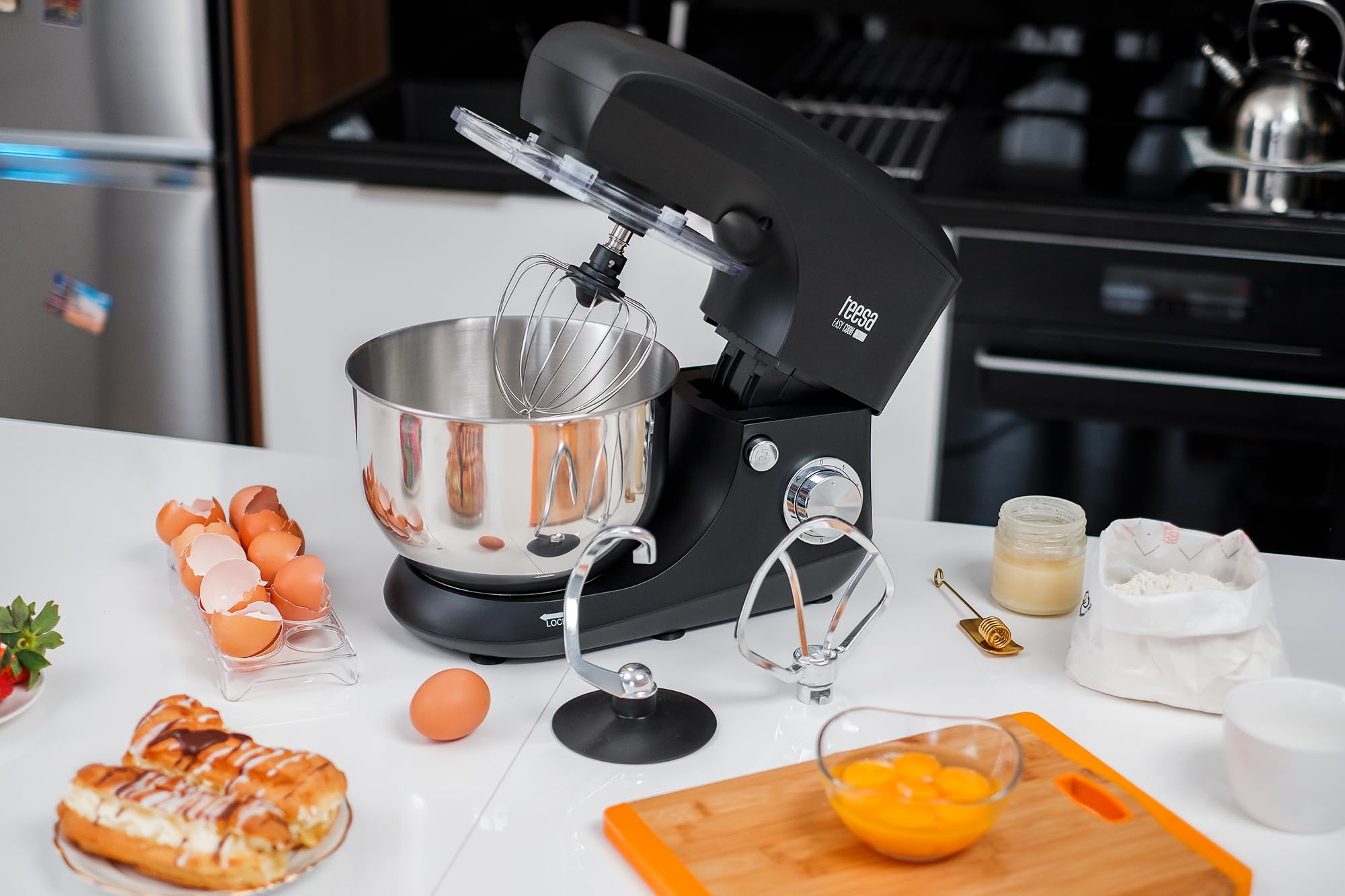 teesa Easy Cook Single Black Robot de Cocina, agitador, batidora, 1400 W, 1 Liter, 44 Decibeles, Aluminio, Negro