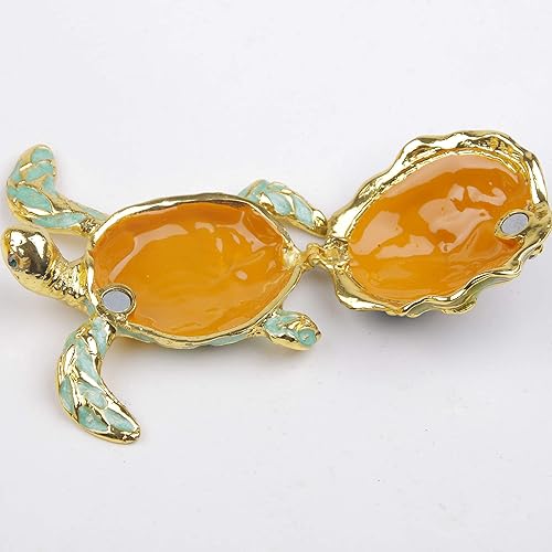 Miniatura 5 de SEVENBEES Caja de joyería decorativa con bisagras de tortuga marina con figura de estrella de mar