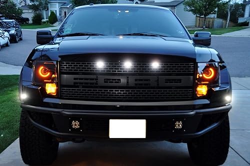 Miniatura 4 de iJDMTOY Luces de carrera completas de 7 piezas con lente transparente 84-SMD LED y luces de posición laterales delanterastraseras compatibles