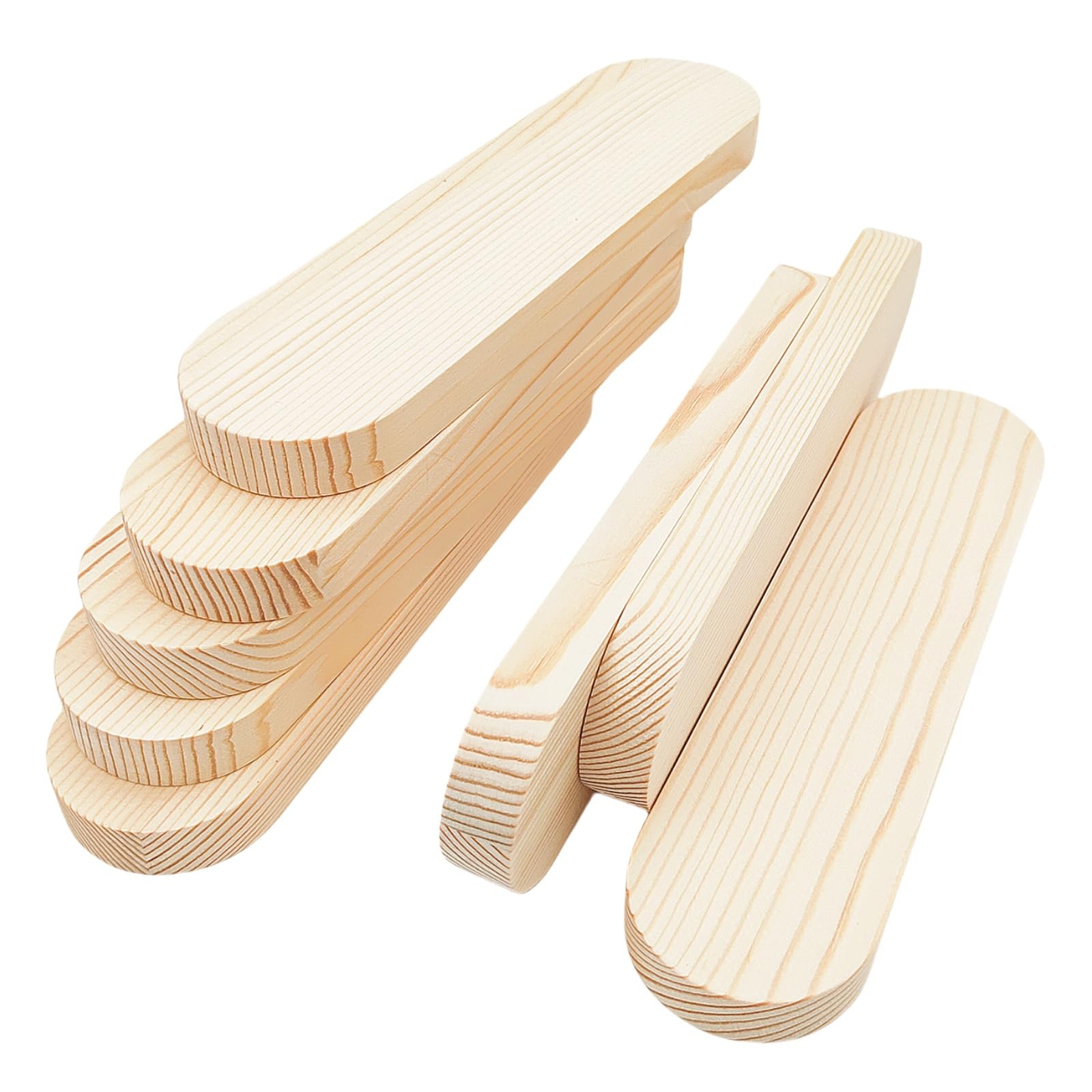 Unfinished Wooden Blocks Oval Wood Boards for Crafts Blank Whittling Wood Blocks for Engraving Burning, Painting (20x5x1.5cm/8pcs)