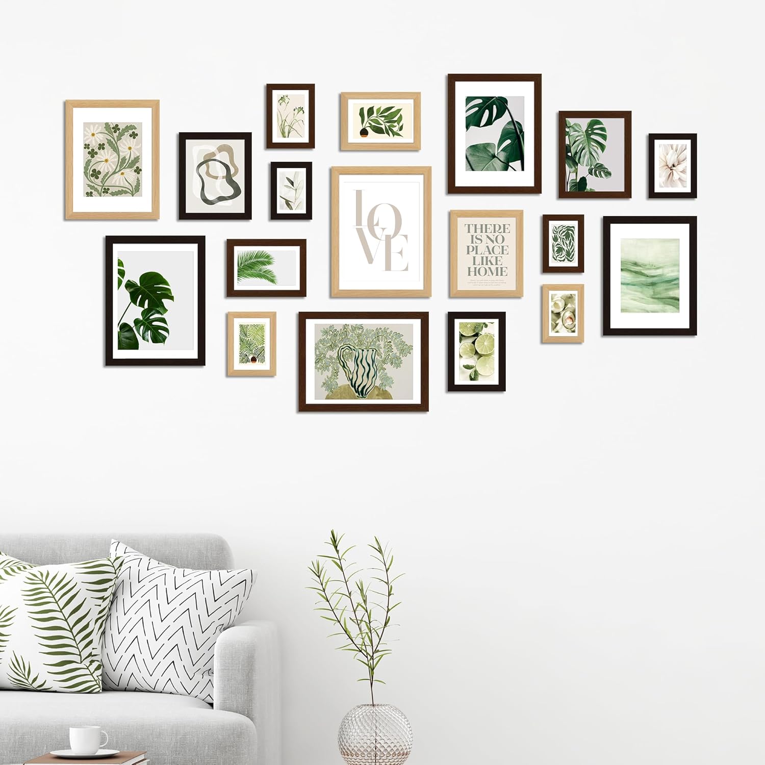 Hongkee 12x16 Oak Wood Picture Frame, Display Photos 11 x 14 with Mat or 12 x 16 without Mat - Tempered Glass Cover, Horizontal and Vertical Display for Wall Mounting (Natural Oak, Set of 1)