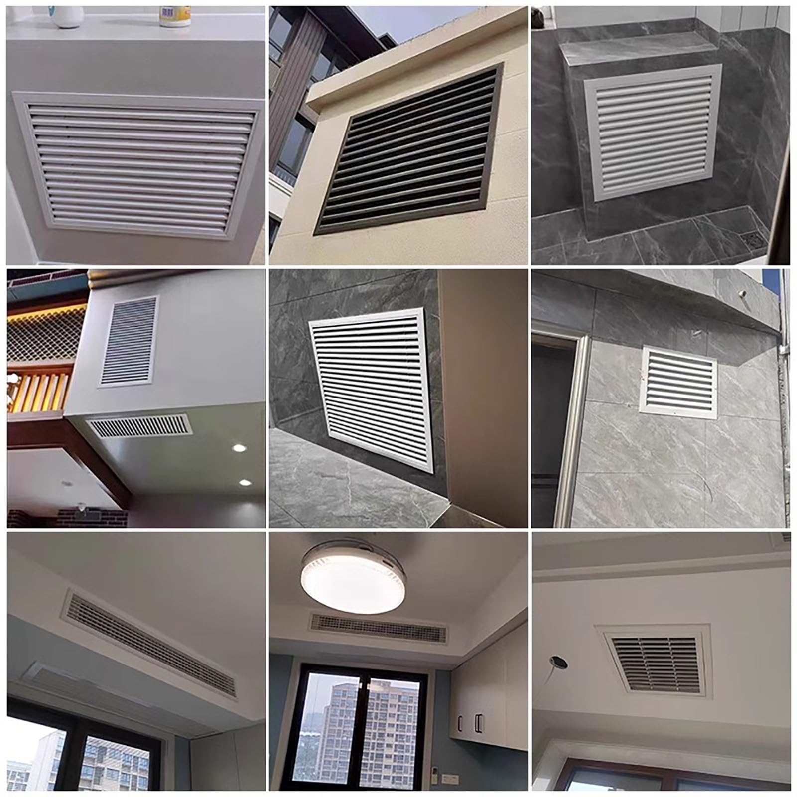 Griglia di Ventilazione Griglia di ventilazione decorativa a parete, copertura per ventola di scarico con schermo per bagno, ufficio, casa, registro, bianco(50 x 50 cm (20 x 20 in))