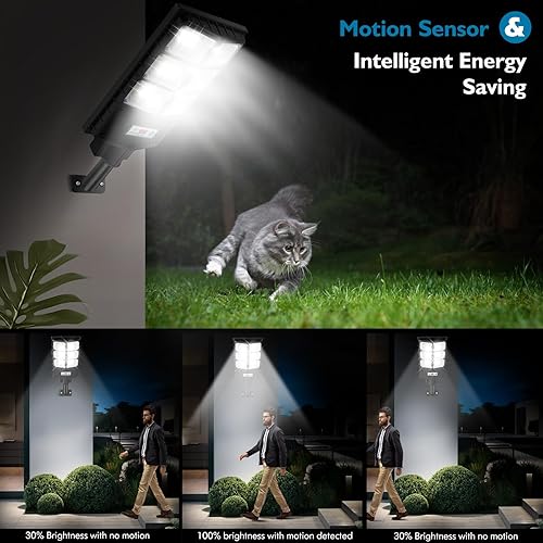 Miniatura 5 de VUAA Paquete de 2 luces solares para exteriores, impermeables, 6500 K, 10000 lúmenes, luces solares LED para exteriores del atardecer al amanecer,