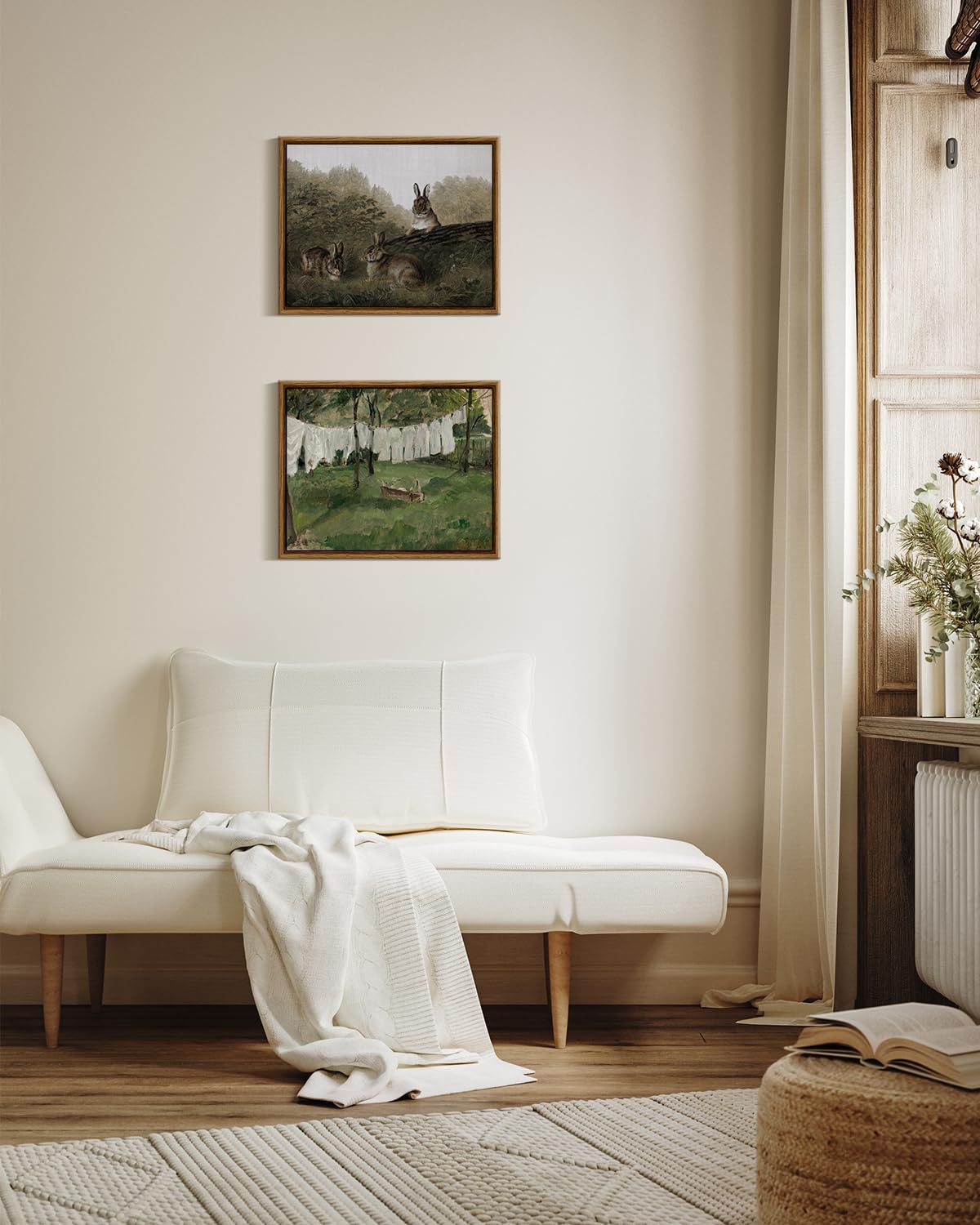 InSimSea Framed Wall Art for Living Room for Living RoomVintage Laundry Room Art Print Antique Oil Painting Country Landscape Vintage Wall Art Canvas for Bedroom OfficeGallery 11x14in — view 7