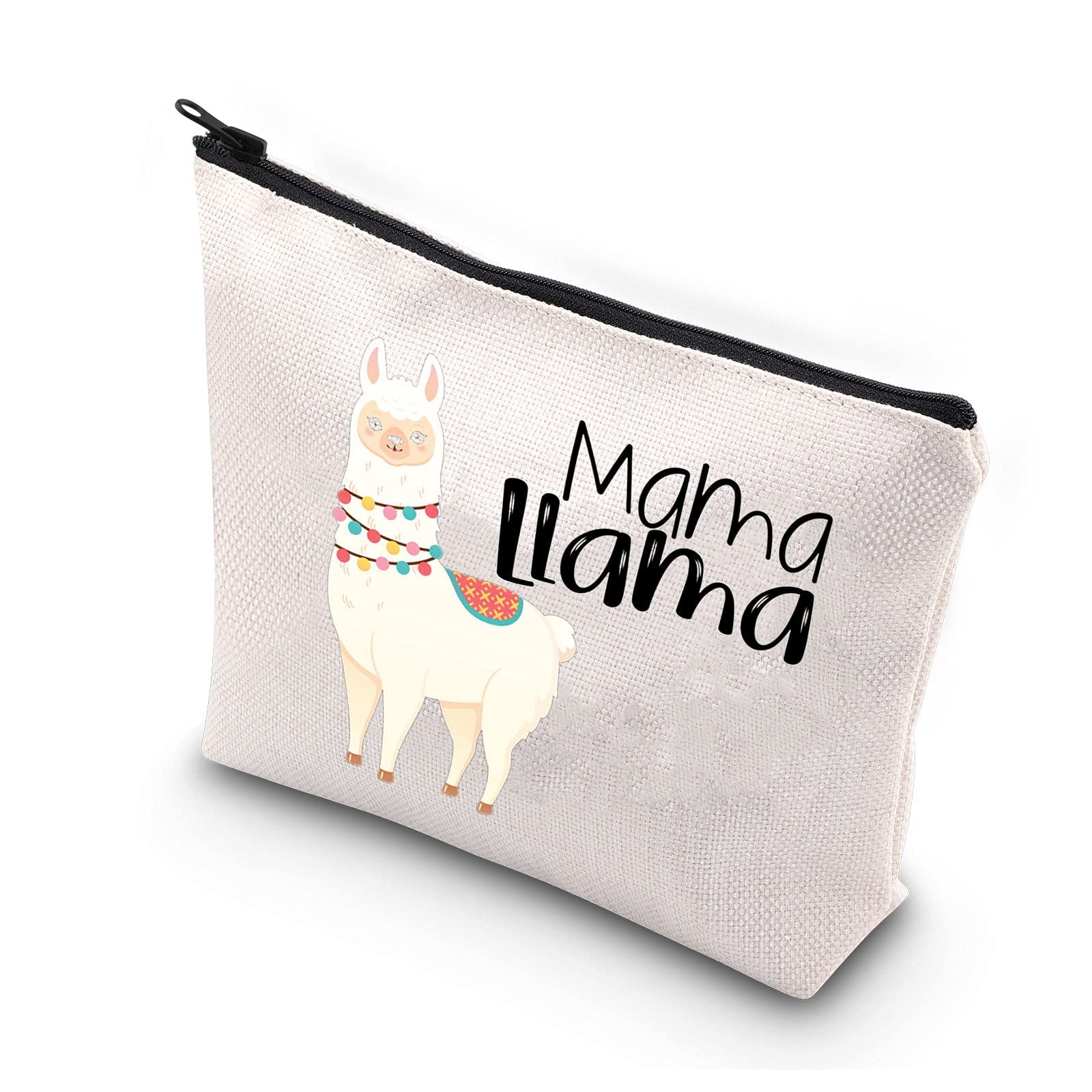 Generic Llama Makeup Bag Mama Llama Travel Cosmetic Bag Case Organizer Pouch Alpaca Pattern Cosmetic Bags With Zipper Toiletry Bags For Women Girl Animal Lover Gifts