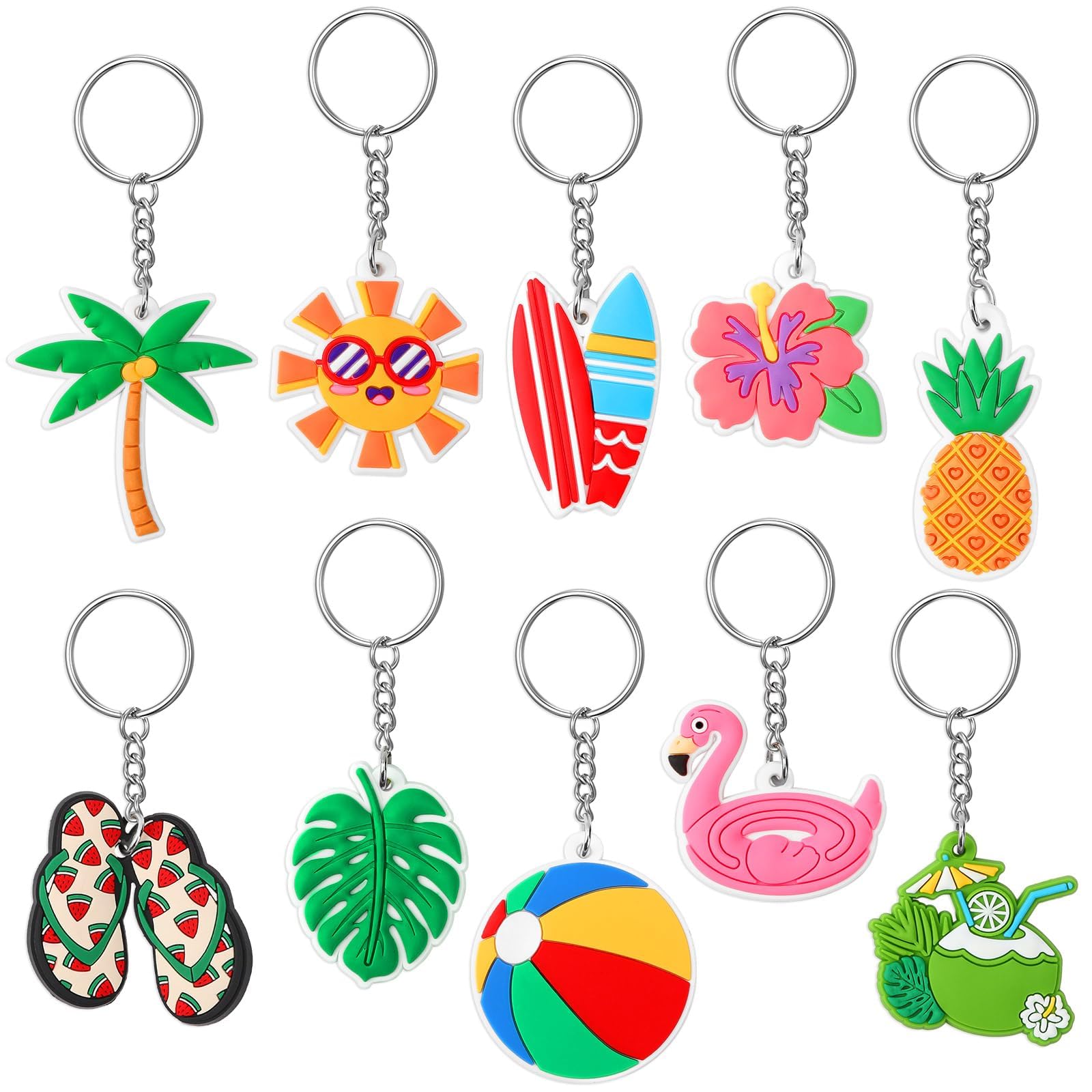 Amazon.com: JUNEBRUSHS 30PCS Summer Keychains Hawaiian Beach