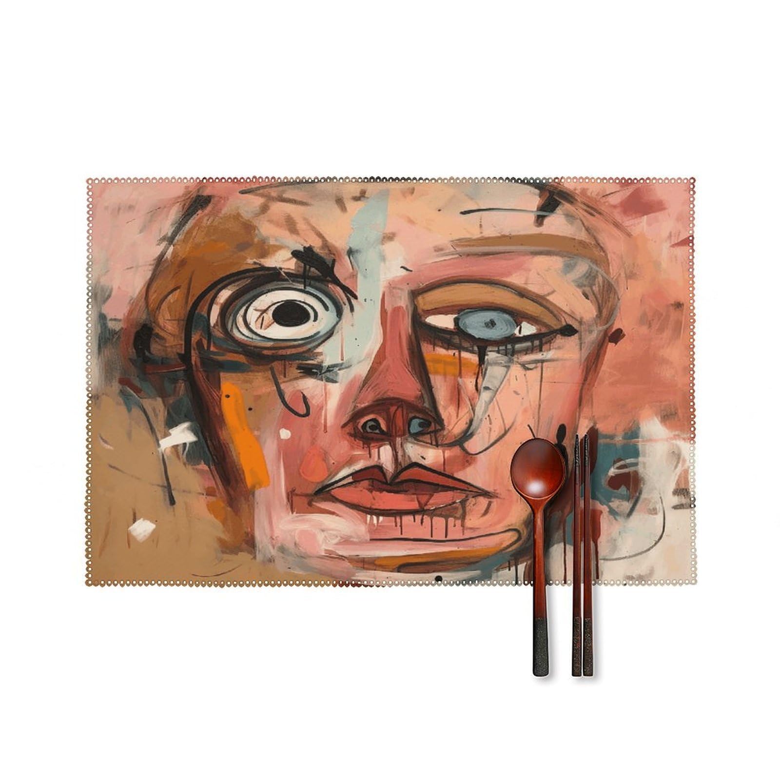 Fodpand Style Face With Eyes Placemats Set Of 4 Place Mats Table Mats