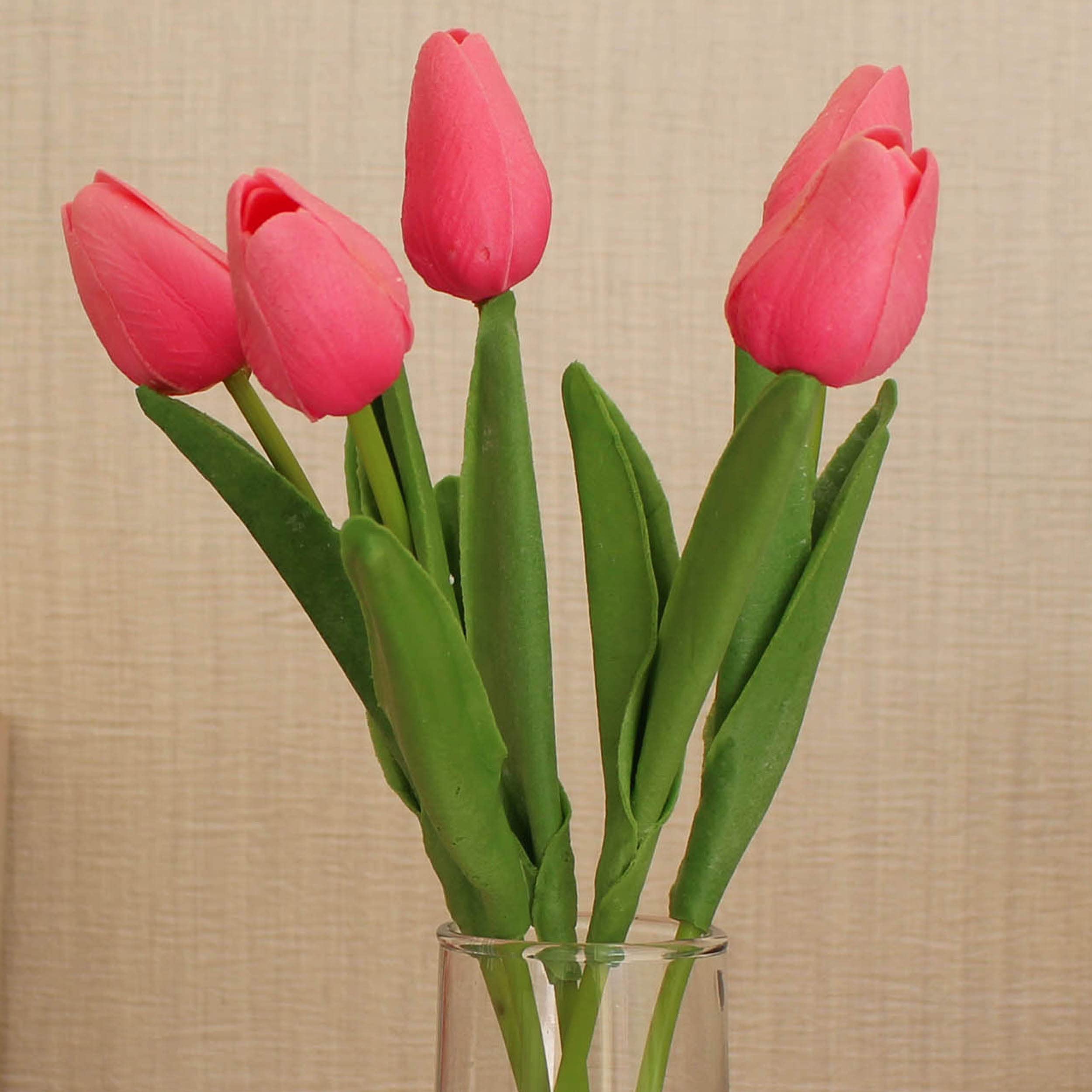 Tied Ribbons 5 Pcs Artificial Tulip Flowers Bunches For Vase (Pink, 34 Cm) Home Decoration Items For Living Room Corner Table Top Bedroom Wedding Party Decorative Gift (Vase Not Included) - Silk (B0949HXM2V) Amazon Price History, Amazon Price Tracker