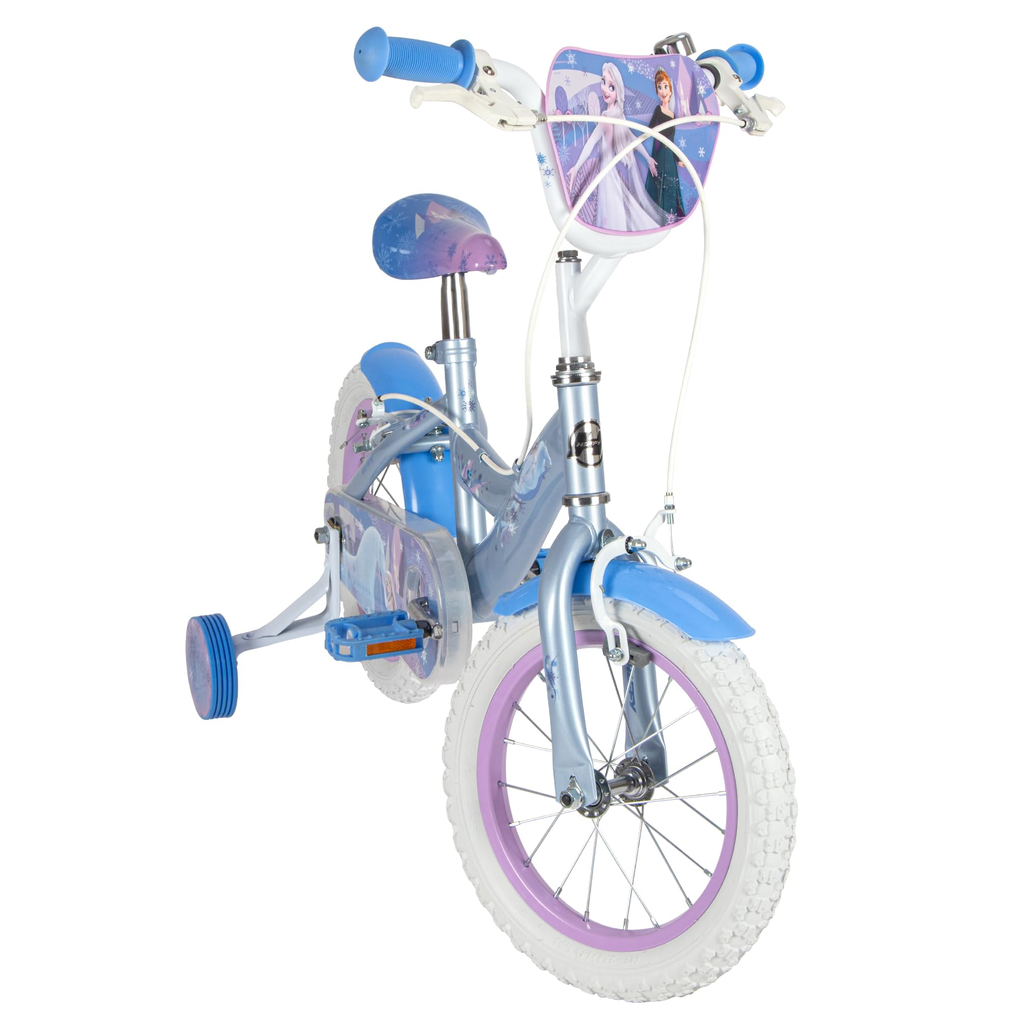 Huffy Disney Frozen, bicicletta per bambini da 12", 14", 16", età 3-9 anni, doppi freni a pinza, stabilizzatori rimovibili, sedile regolabile, blu