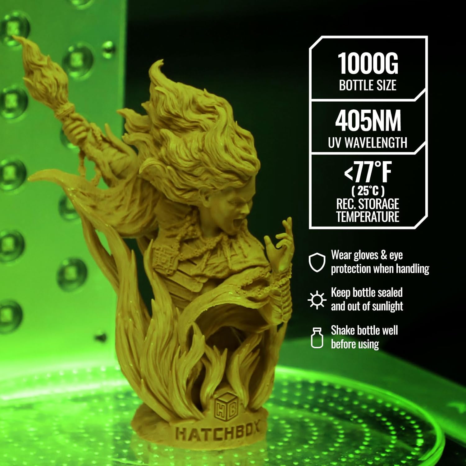 HATCHBOX 8K 3D Printer Resin Pro, High Precision Low Odor UV Curing 405nm Photopolymer 3D Printing Resin Liquid for LCD DLP Printing, 1000g Red