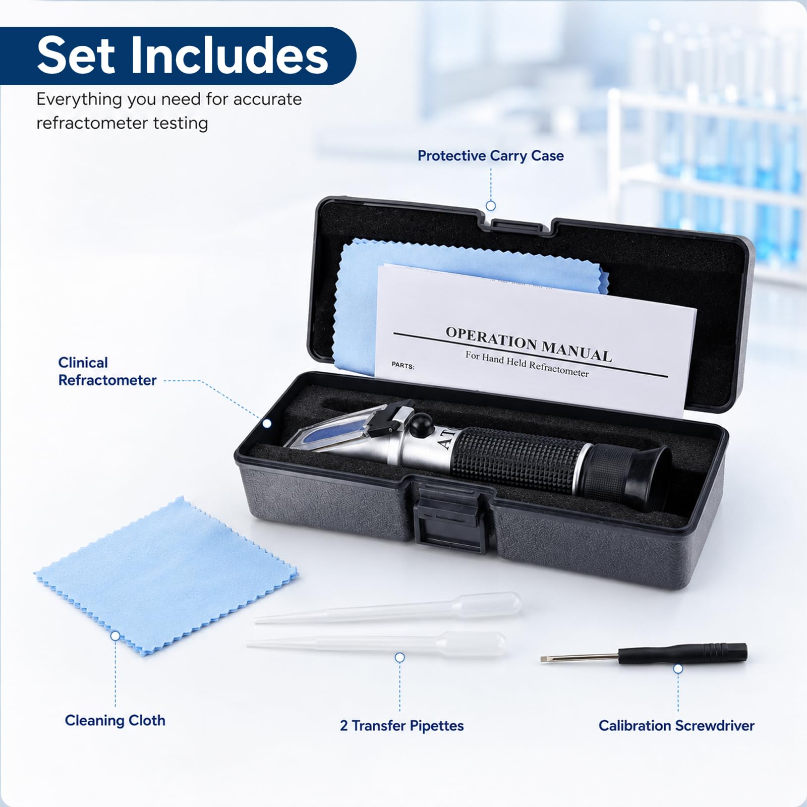 Clinical Refractometer - 3-in-1 Protein & Gravity Testing -9