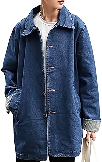 [ＭｅｎｇＦａｎ] デニムジャケット ゆったり メンズ gジャン コート ロング丈 ジャンパー デニム スタジャン コート カジュアル オーバーサイズ デニム ジャケット ストリート系 お兄系 デニム コート