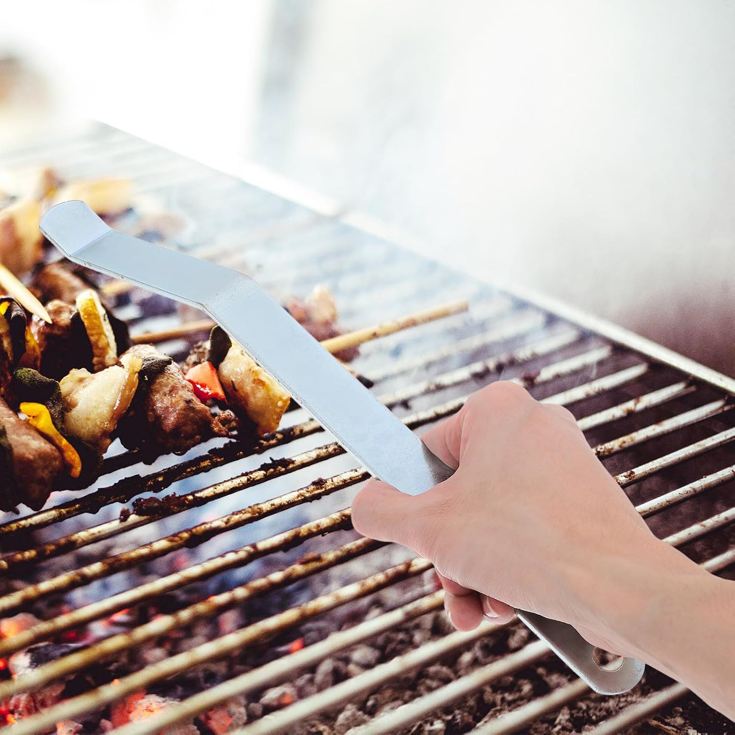 Xmas Grill Lifter Stainless Steel Grate Grabber for Outdoor Cooking