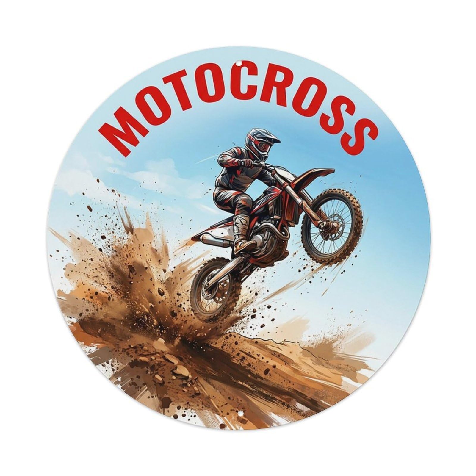 Vintage Motocross Extreme Sports Vintage Metal Tin Sign Plaque Wall Decor for Cafe, Club Bar, Office, Garden Metal Poster 8x8Inch