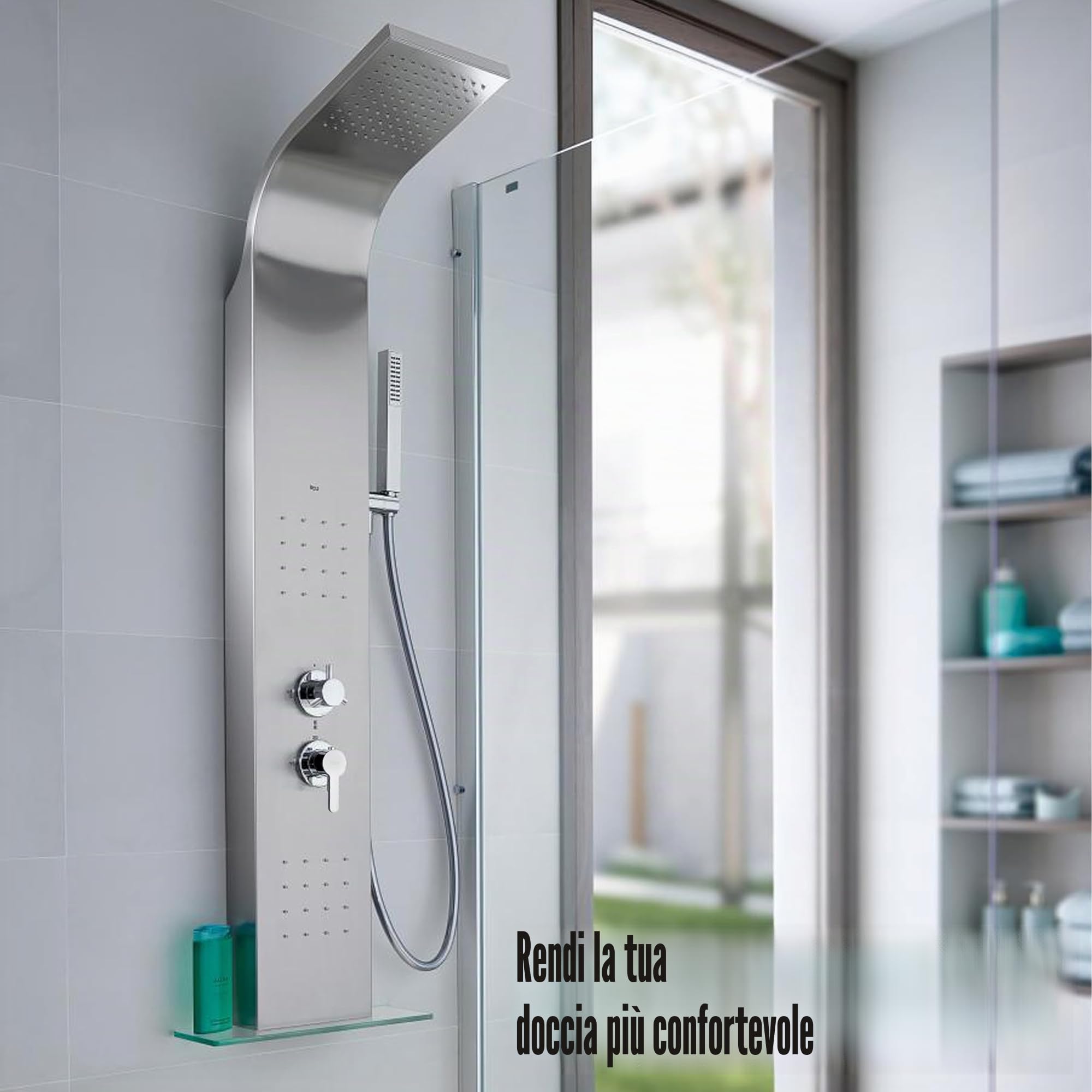 Gekufa Miscelatore Doccia da Incasso in Ottone, 3 Vie Uscita Acqua G1/2, Interasse 10 cm, Cartuccia in Ceramica, Controllo Separato Caldo/Freddo