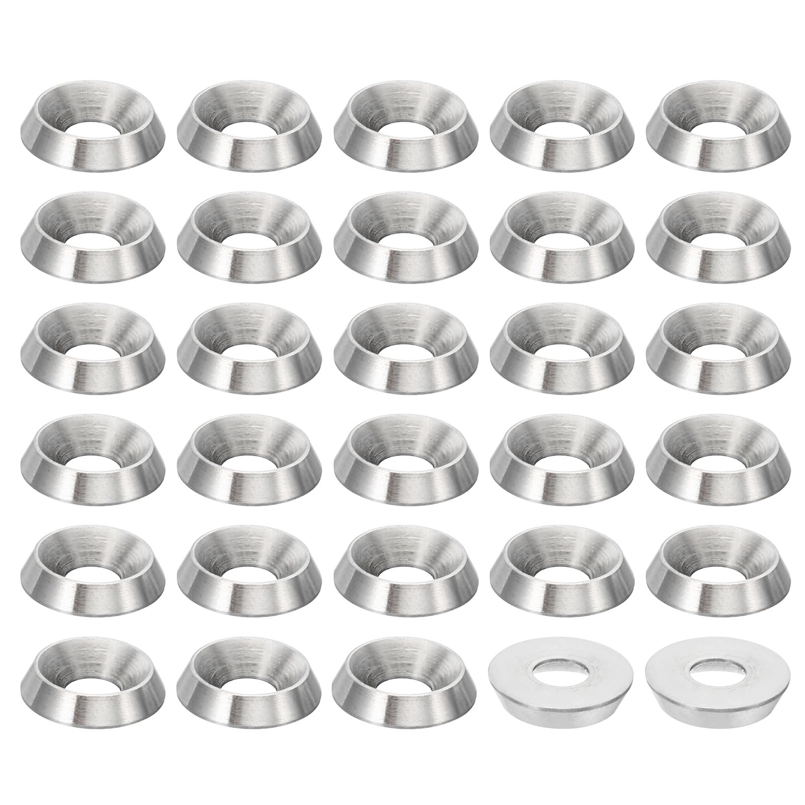 PATIKIL M5 Finish Countersunk Washer, 30pcs 14mm Dia. 3mm Tall Solid 304 Stainless Steel CNC Finish Cup Washer Screw Head Gasket for Industrial