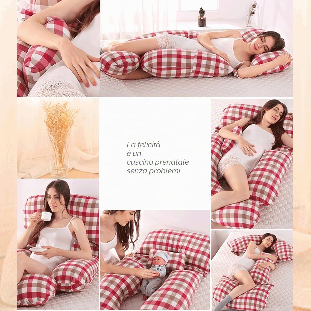 AEIL Cuscino a forma di G per donna incinta, per dormire, rimovibile, multifunzione, silenzioso e confortevole, ergonomico