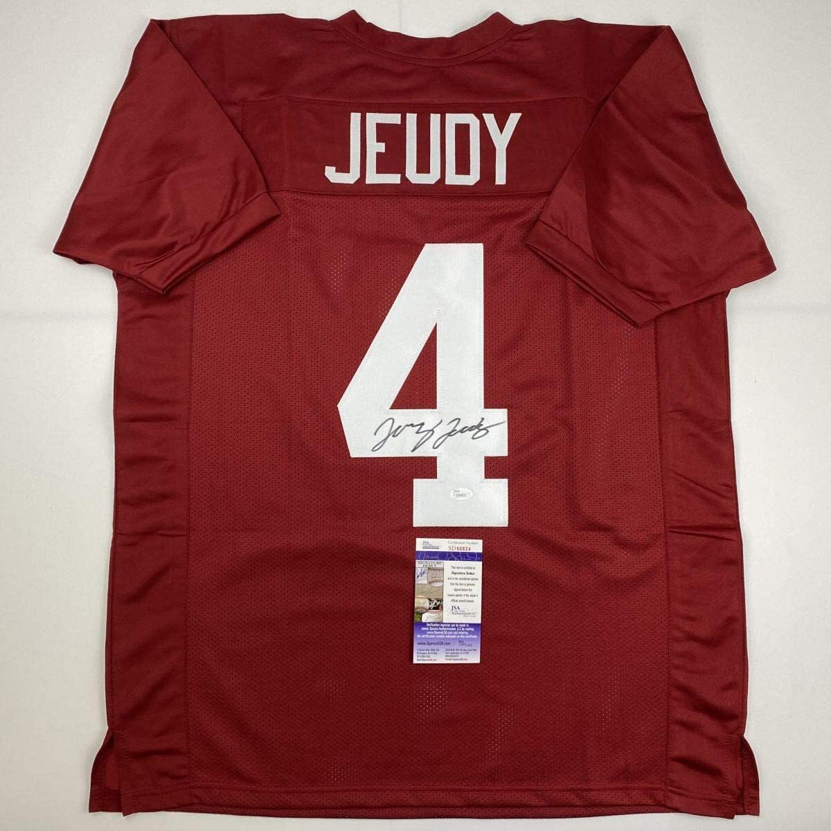 Autographed Jerry Jeudy Alabama Red Jersey JSA COA
