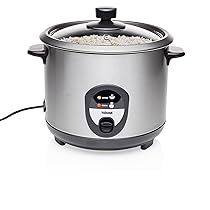 Tristar Cuociriso RK-6127, 1,5 litri, Funzione di mantenimento in caldo, Pentola elettrica per cottura lenta, Acciaio inossidabile