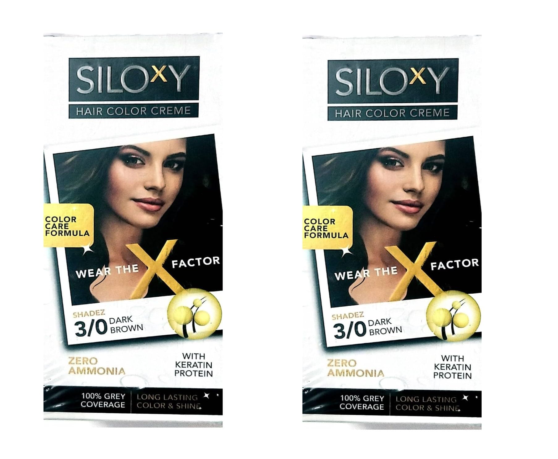 Siloxy Hair Color Creme Dark Brown, Zero Ammonia with Keratin Protein, 100% Grey Coverage, Long Lasting Pack of 2-picture-16