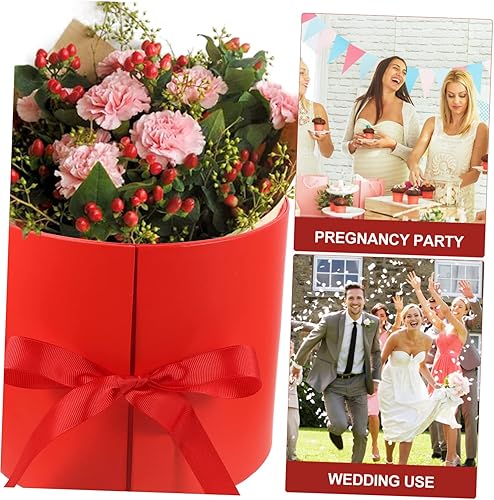 Miniatura 4 de TEHAUX Caja de 2 piezas en forma de corazón, flores artificiales, flores artificiales, nupec, delicada, caja de embalaje de regalo, flores de boda,