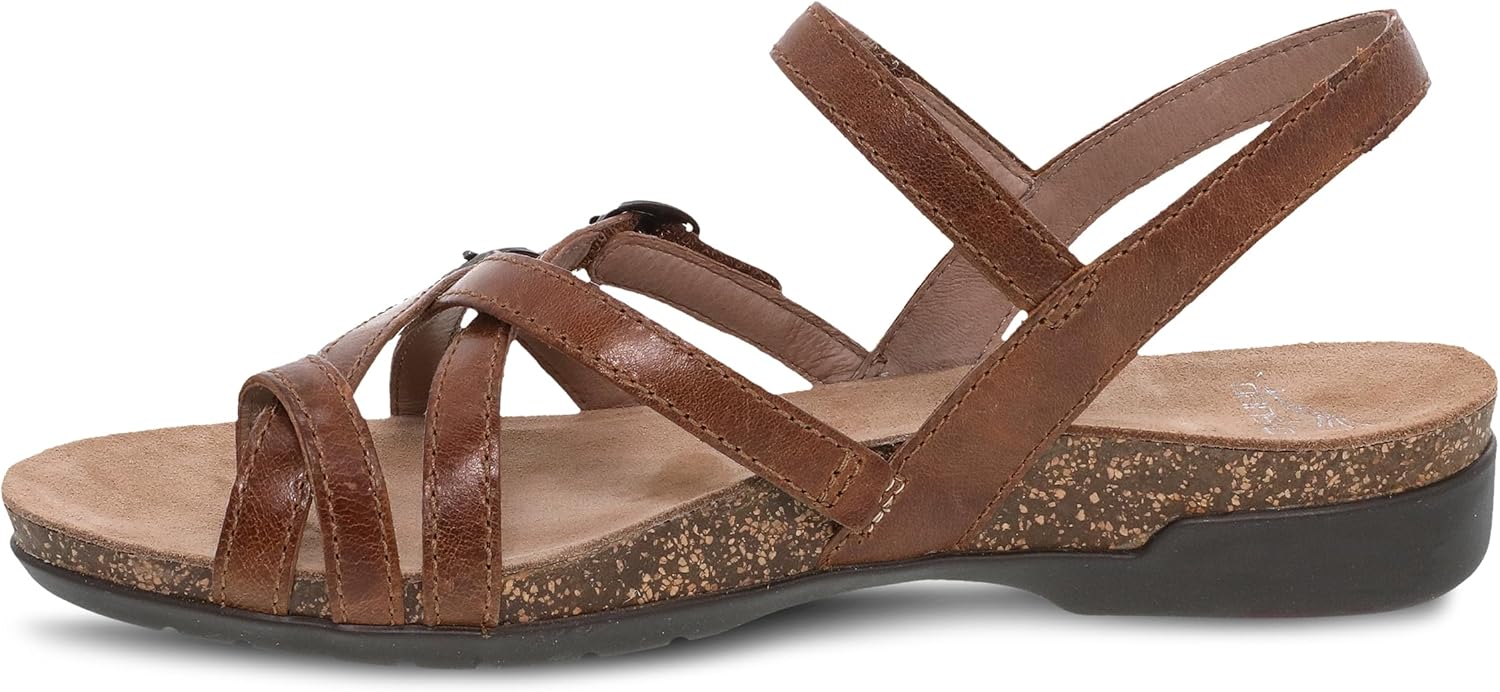 Dansko Roslyn Sandal for Women – Memory Foam and Cork Footbed for Comfort and Arch Support – Lightweight Rubber Outsole for Long-Lasting Wear –Versatile Casual to Dressy Footwear