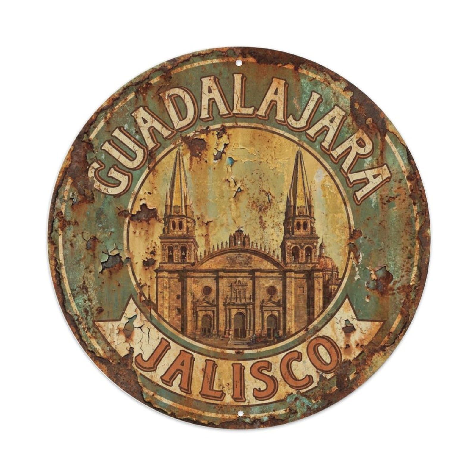 Tgrcjimh Style Metal Tin Sign Vintage Travel Mexico Guadalajara