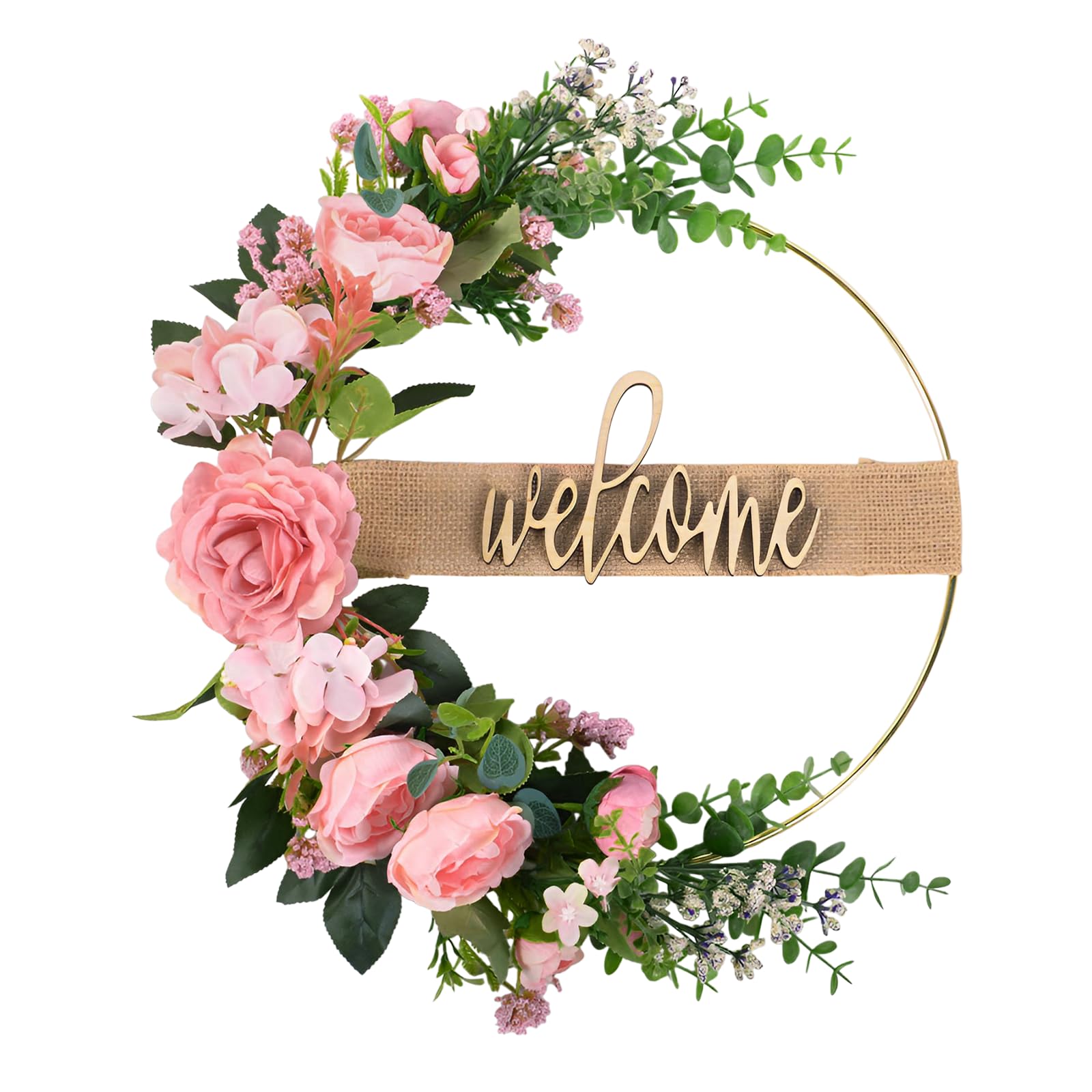 Couronne de fleurs délicates pour décoration porte d'entrée et ornements muraux