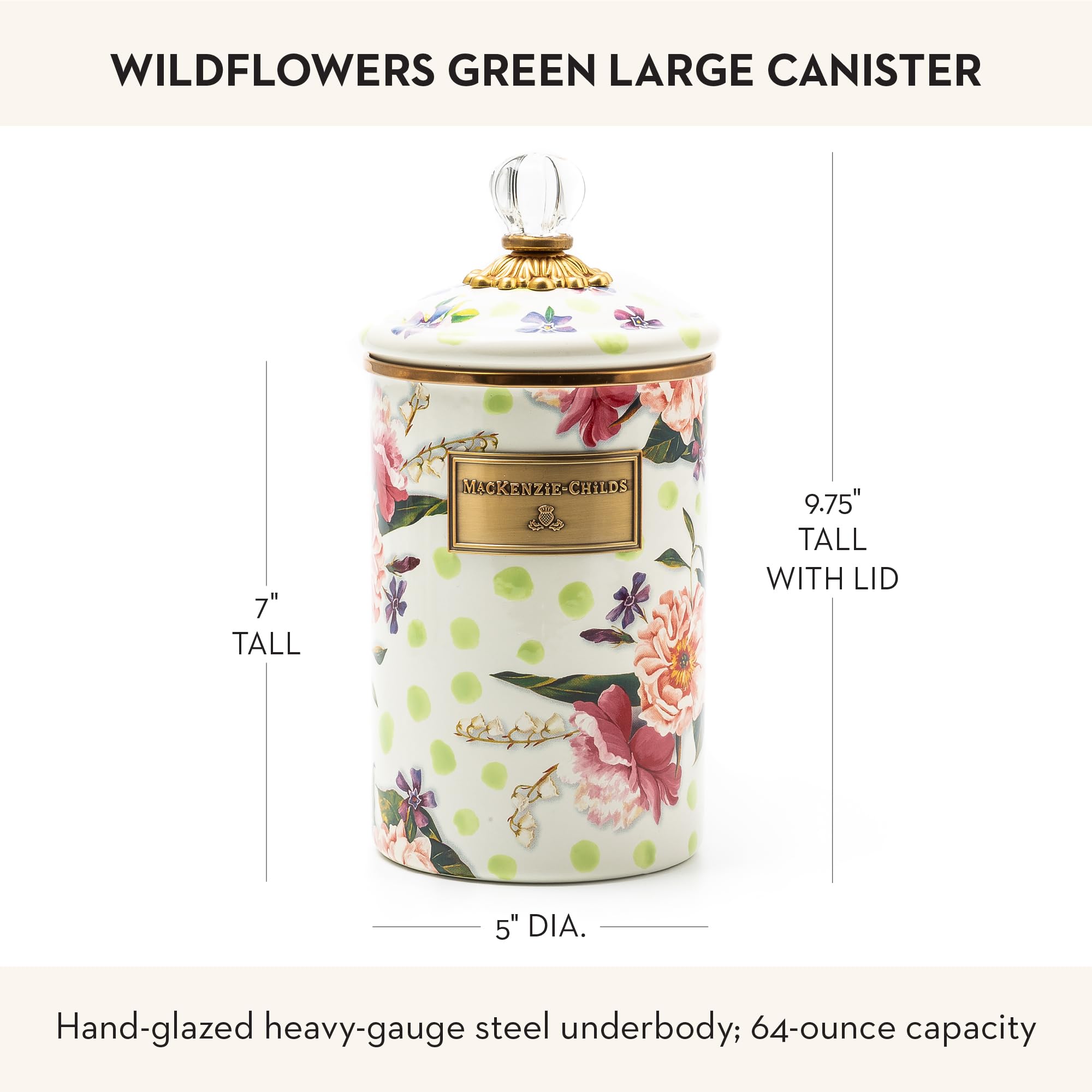 MACKENZIE-CHILDS Wildflowers Enamel Canister, Floral Kitchen