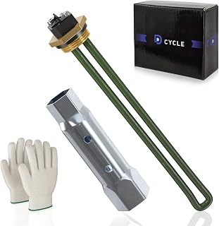 D-CYCLE New 𝙐𝙥𝙜𝙧𝙖𝙙𝙚𝙙 520900 RV Water Heater Element Kit for Suburban RV SW Series Electric Water Heater, 520789 232794 Heating Element, Screw-in 1440W 120V, with New Gasket & Wrench Socket