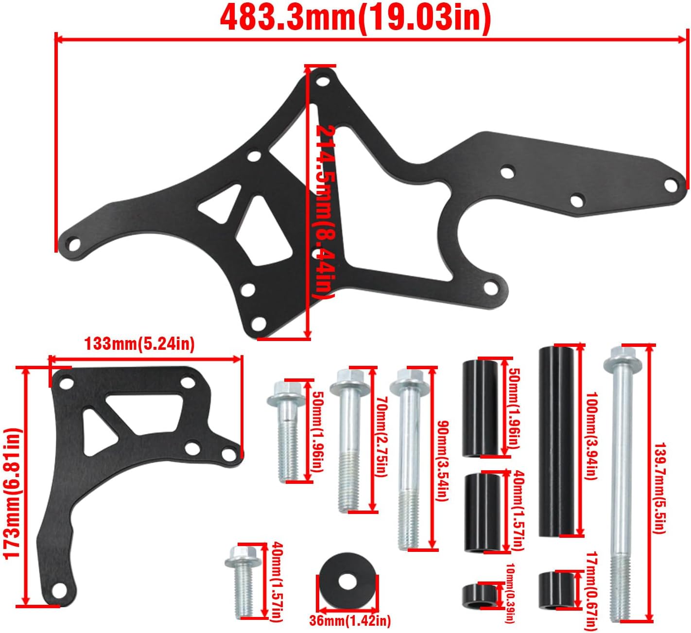 LS Alternator Bracketserpentine Bracket & Power Steering Swap Pump Compatible with LS1 LS2 LS3 LS6 LS7,4.8 5.3 6.0 6.2 Truck SUV 1962-1981 Truck & SUV Engines Bracket Black