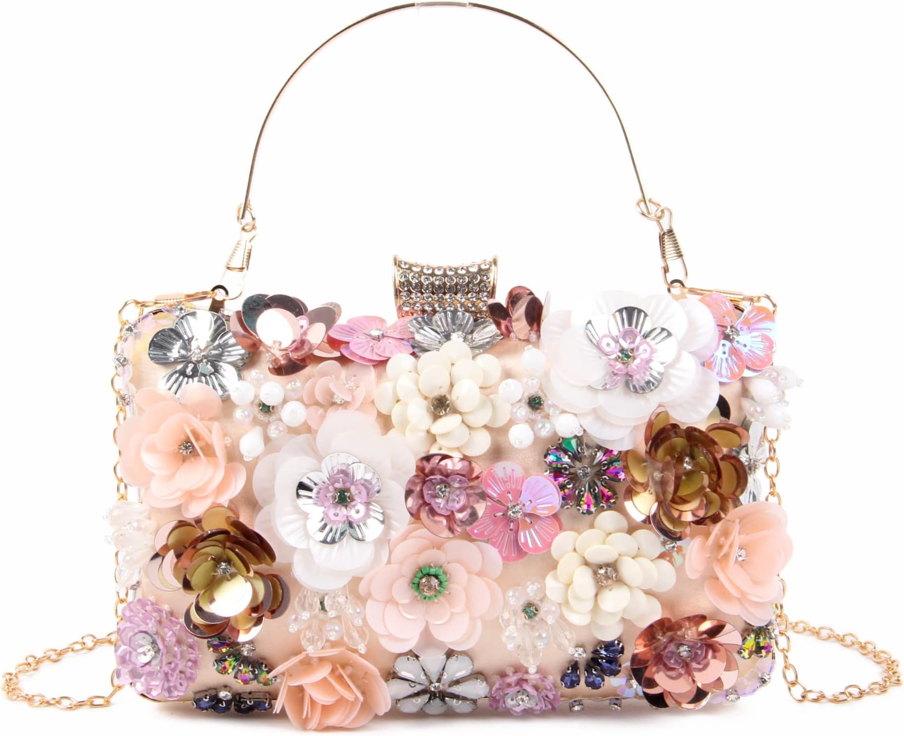 Women Clutches Flower Evening Handbag Chain Strap Shoulder Bag