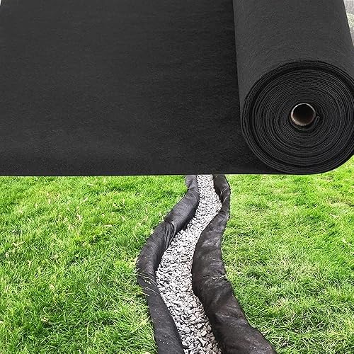 Yufenj Tela de barrera de malezas de jardín, tela de bloque de malezas, resistente de 3.2 onzas, mantillo tejido para paisajismo, cubierta de suelo,