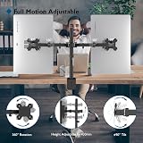 BONTEC Dual Monitor Arm Desk Mount for 13–27 Inch Computer Screens, VESA 75x75/100x100, Full Motion Adjustable Monitor Arm with 360° Rotation, Height Adjustable up to 430mm, Max 10kg per Arm, Black - 2