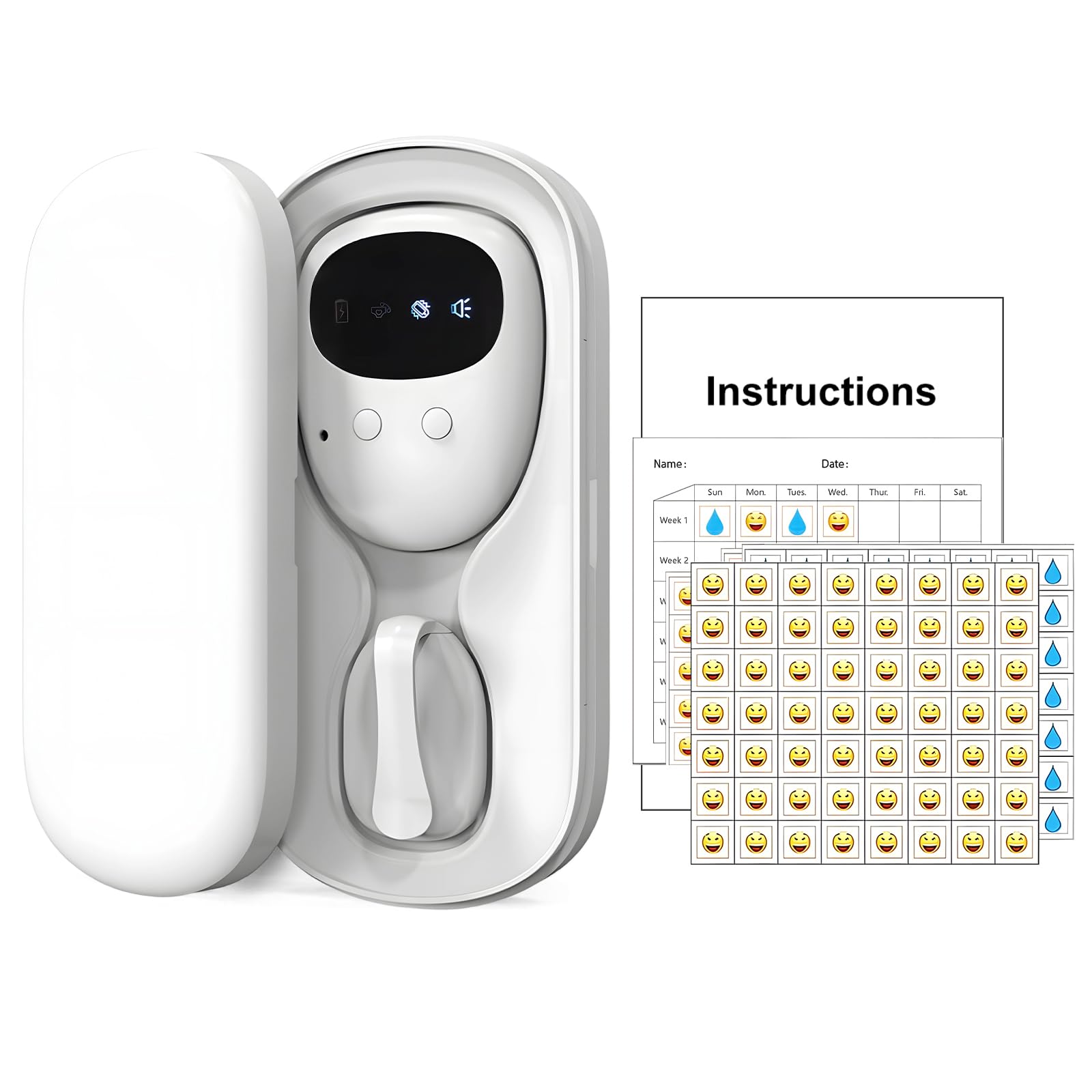 Wireless Bedwetting Alarm, Pee Alarm with 3 vibration modes and Loud Sound for Potty Training, USB-C Rechargeable Enuresis Sensor for Boys Girls Kids Adults & Elderly