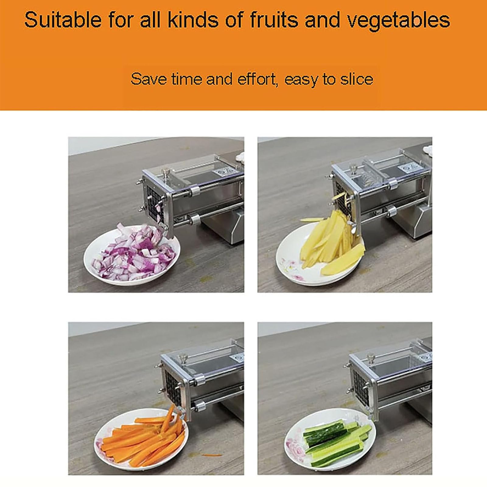 Kartoffelhacker, Pommesschneider mit Kartoffelschäler, Edelstahl-Kartoffelchips-Pommes-Frites-Schneider, professioneller Kartoffelhacker für Karotten, Gemüse und Obst,Black-10mm