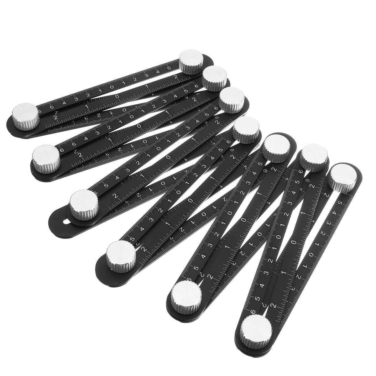 Ancllo Black Multi Angle Measuring Ruler 12-Side Alloy Angle Finder Template Tool 12-Folding Ruler Brick Tile Wood Corner Positioning Tools