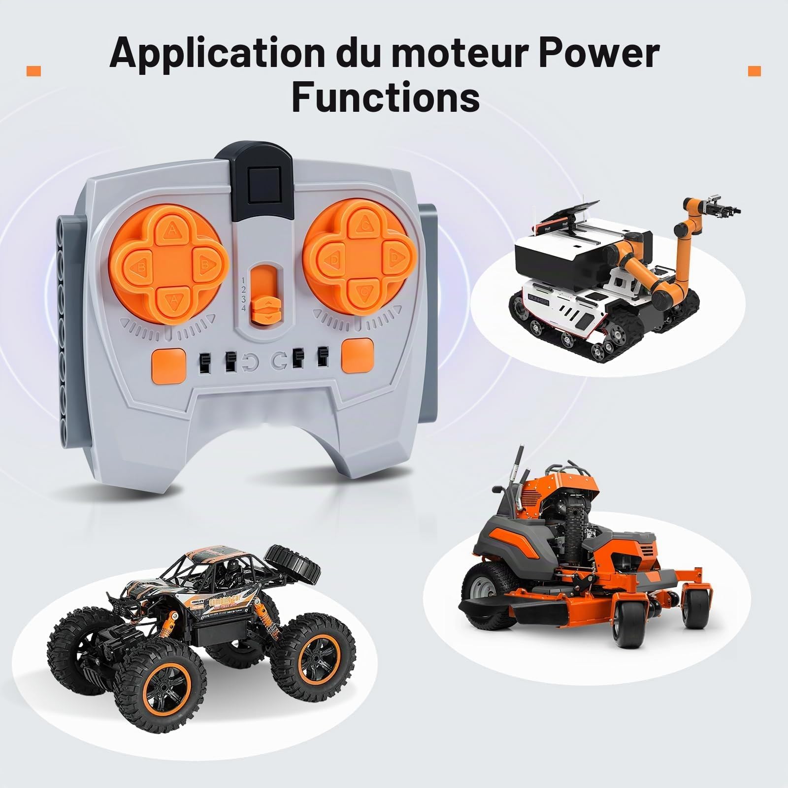Lot de 11 Servomoteurs Électriques Kit, avec L Moteur, Télécommande 2,4 GHz, Boîtier de Piles, Câble d’Extension, Câble LED, Compatible avec les Multi-Modèles de Blocs de Construction