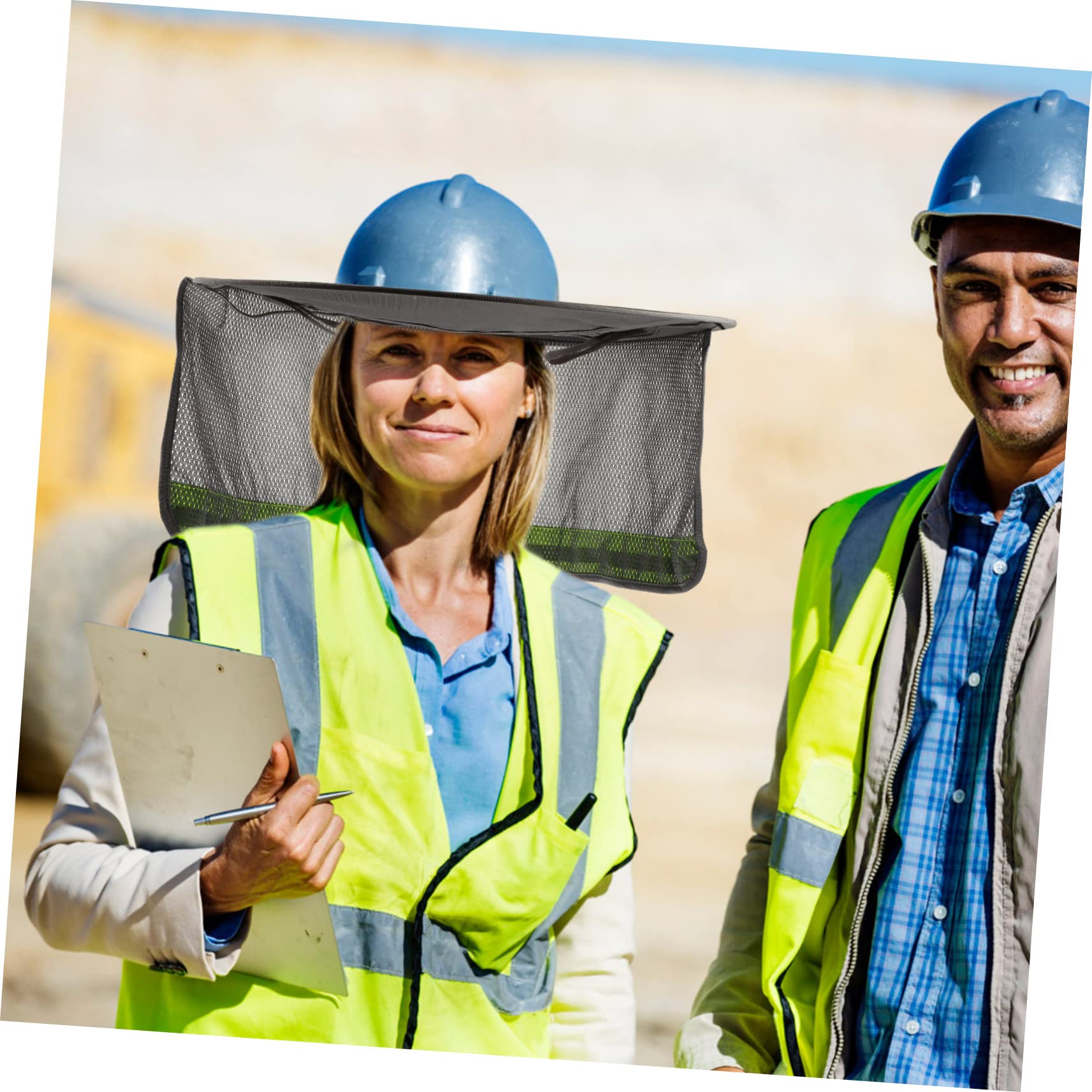 Lot De 6 Casques De Chantier À Bord Complet Pare-Soleil Accessoires Bande Réfléchissante pour La Sécurité des Travailleurs