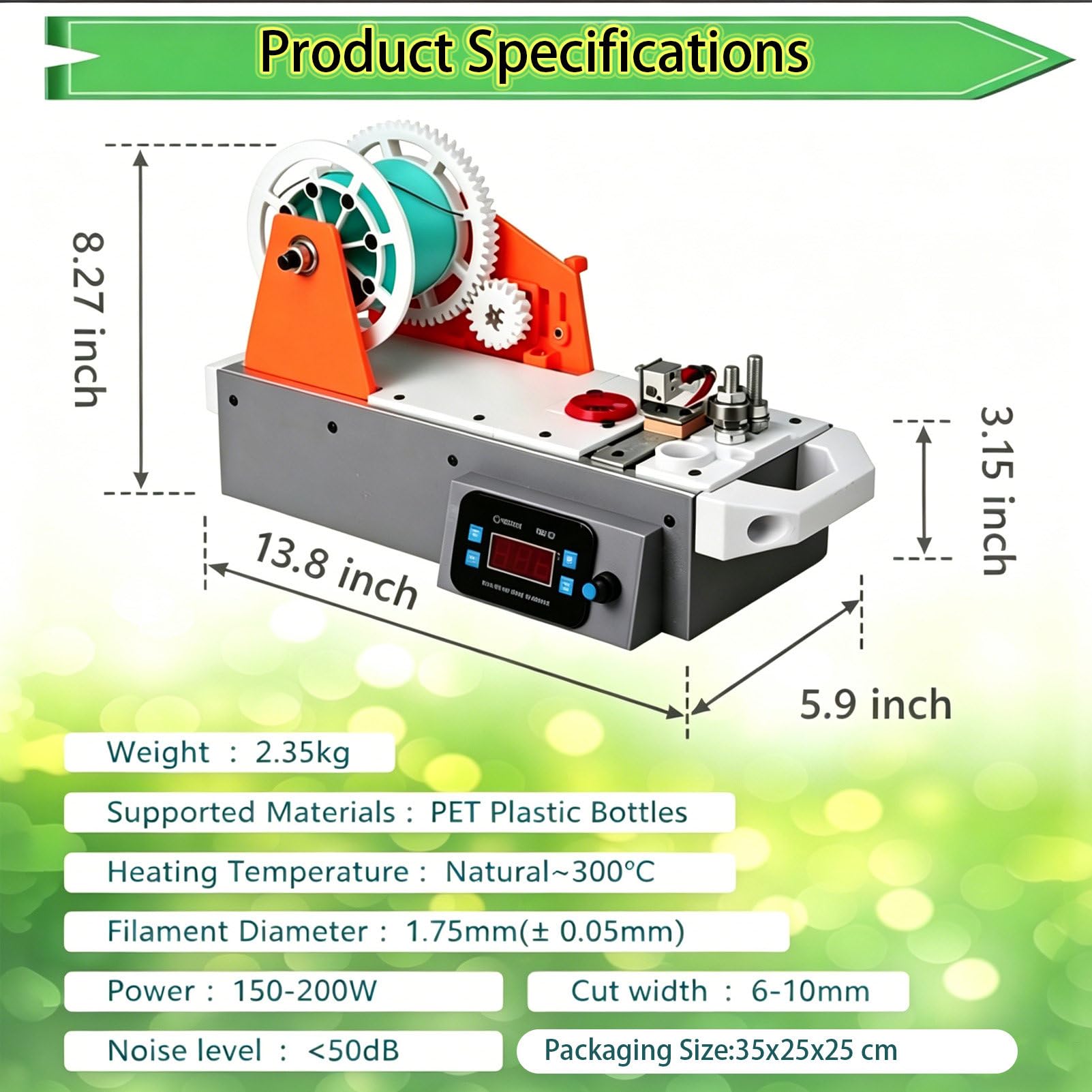 Reciclador de botellas de PET reciclado para familias, máquina de fabricación de filamentos de escritorio 3D, reciclaje de plástico ecológico, para familias, estudios pequeños, fabricantes de