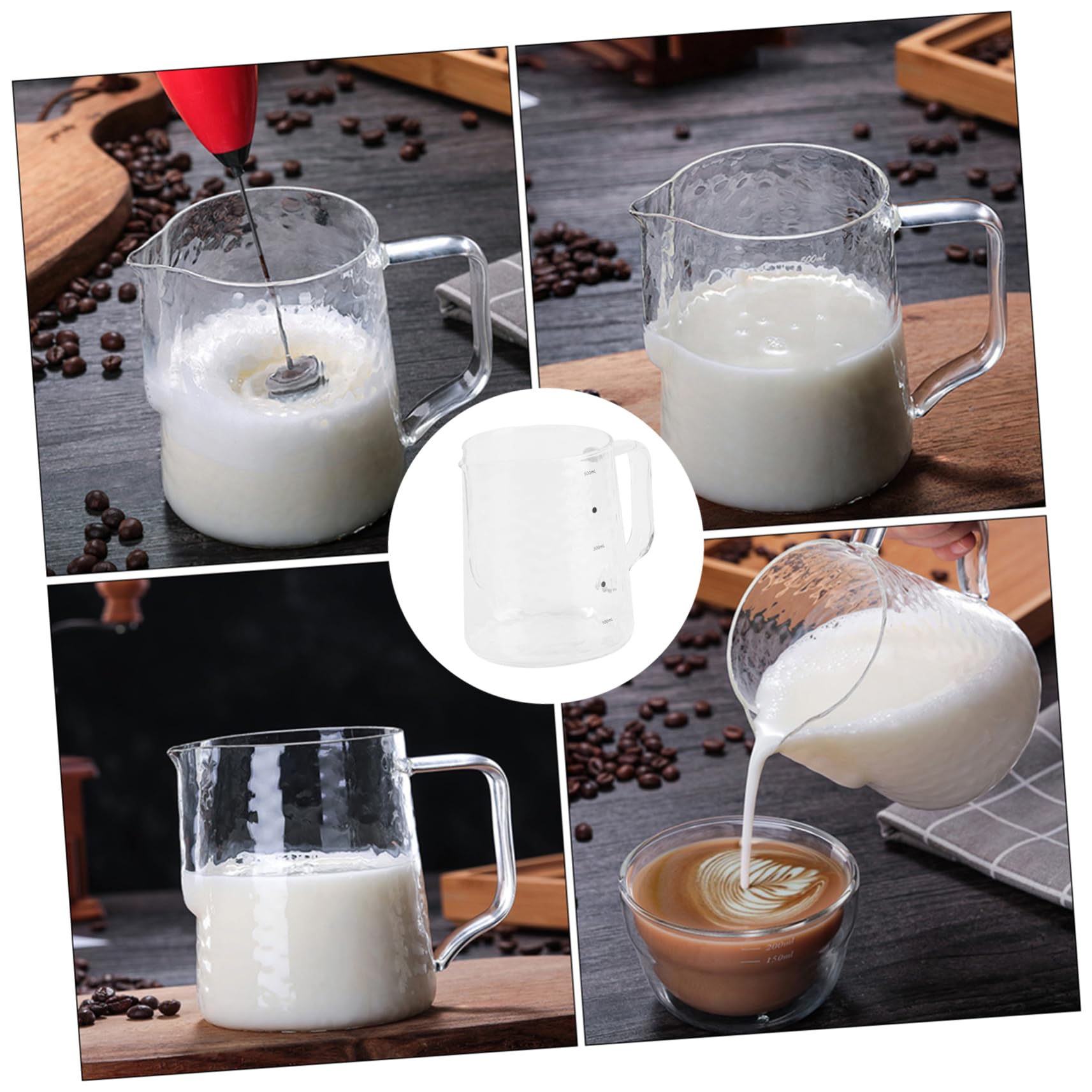1pezzi Misurino in Vetro Da Tazza Da Caffè Con Bilancia Incorporata Per Misurare Liquidi Come o Latte Per Cucina e