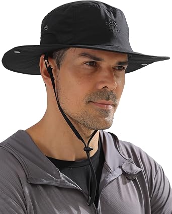 Sun Hats for Men UPF 50+ UV Protection Wide Brim Waterproof Foldable Bucket Hat Outdoor Fishing Hiking Beach